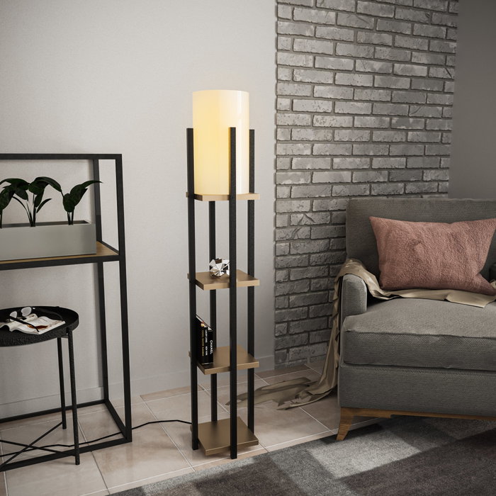 Opviq Shelf Lamp - 8115 Negra y Dorada